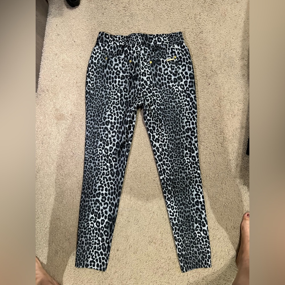 MICHAEL Michael Kors Gray Leopard Print Pants